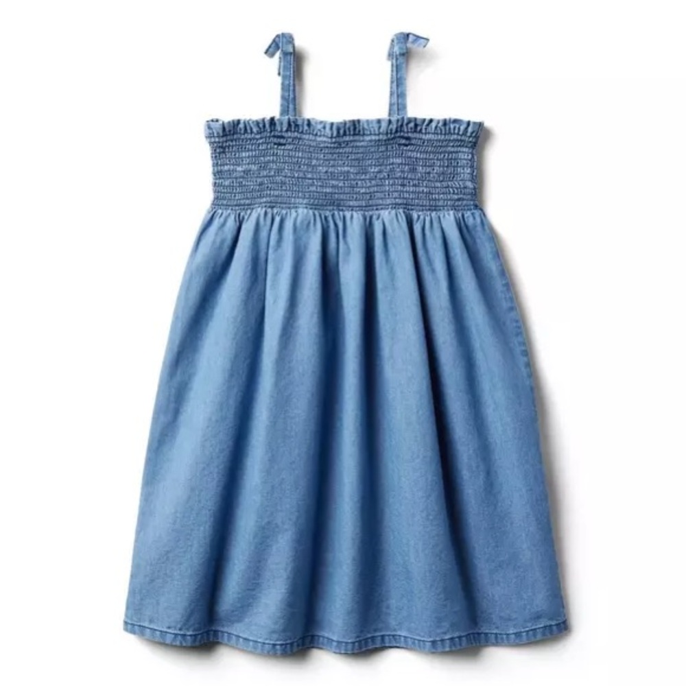 SMOCKED CHAMBRAY DRESS excellent condition size 7